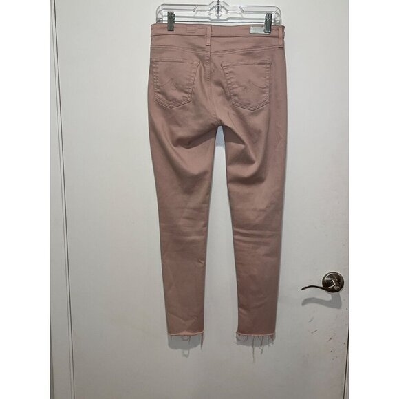 Adriano Goldschmied Pink The Legging Ankle siper sinny  Frayed Hem Jeans Size 27 - Picture 7 of 13